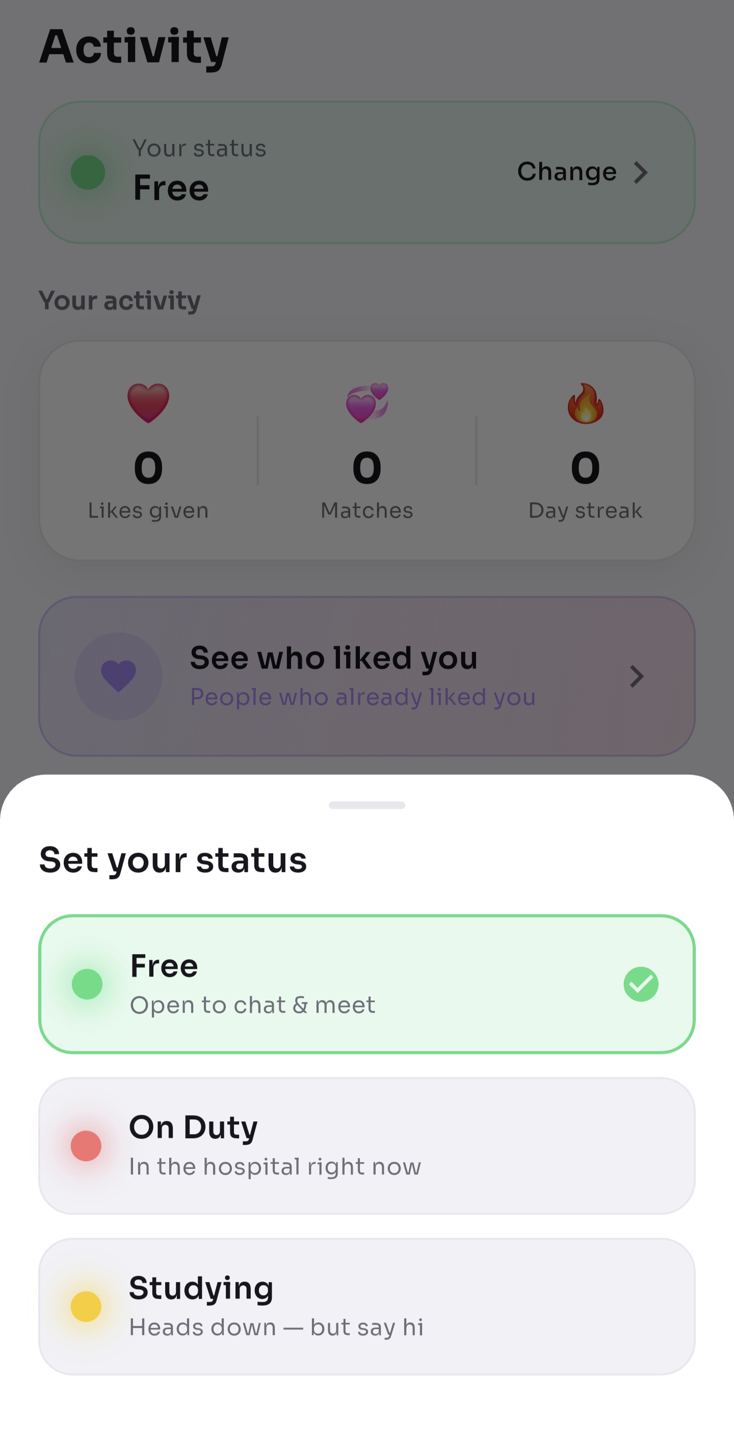 Smart matching filters: year, college, specialty